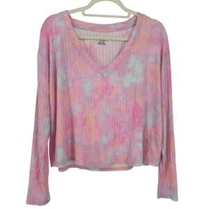 PINK by Victoria's Secret Cotton Candy Lightweight Rib-Knit Pullover Sz Small